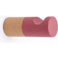 Normadia Şık Çizgili Ahşap Askı, Antik Pembe Renkli, Modern ve Estetik Tasarım