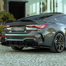 Aftermarket Bmw G22 G23 4 Serisi 2020+ M Paket Arka Difüzör Parlak Siyah