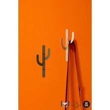 Normadia Yeşil Metal Kaktüs Tasarımlı 2'li Duvara Monte Askı 18.5X7CM