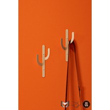 Normadia Krem Metal Kaktüs Tasarımlı 2'li Duvara Monte Askı, Dayanıklı ve Şık