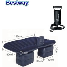 Bestway Yumuşak ve Rahat Araç Içi Şişme Yatak, Pompa ile Kolay Şişirilir 135X13X80CM