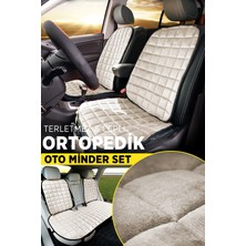 Özgürce Konforlu Ortopedik Oto Koltuk Minder Seti, Bej, Tam Set