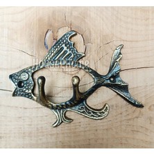 Normadia El Yapımı Pirinç Duvar Askısı, Kanca, Antik Sarı, Şık Dekorasyon Parças