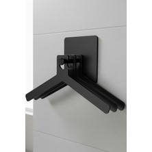 Normadia 3 Kollu Döner Askı Kancası Siyah Duvara Monte Organizer Seti