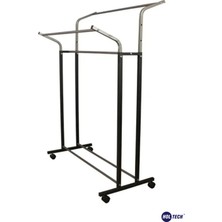 Normadia Ayarlanabilir Metal Konfeksiyon Askısı Çiftli Portatif Vitrin Askılığı