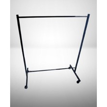 Normadia Paslanmaz Metal Tekerlekli Siyah Askı, Kolay Taşıma ve Düzen Sağlar