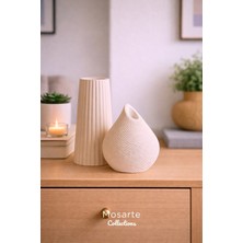 Mosarte Atelier White Series - Modern Beyaz Vazo & Heykel Seti