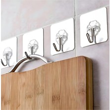 Normadia 10'lu Şeffaf Güçlü Kendinden Yapışkanlı Kapı ve Duvar Askısı