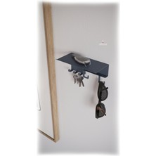 Normadia Pratik Metal Anahtar ve Gözlük Askılığı, Duvar Raflı Organizer, Antrasit