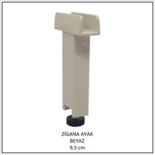 Adilon Zigana Ayak, U Tablalı Profil Ayağı, 9,5 Cm, Beyaz