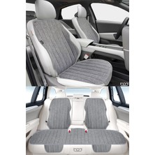 Özgürce Nysa Serisi Keten Oto Koltuk Koruyucu Minder Ön ve Arka Set Gri