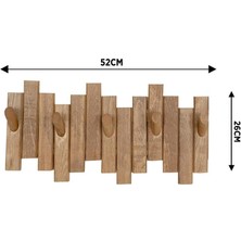 Normadia Elbise Askısı, Ahşap Duvar Kapı Modeli, Yuvarlak Tasarım, 5 Askılı