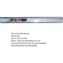 Normadia Çok Amaçlı Oval Askı Borusu, 40 Cm, Parlak Metal, Mutfak ve Banyo Için