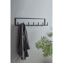 Normadia Şık Siyah Demir Duvar Askısı, Metal Elbise Asma Rafı, Ev Dekorasyon Parçası