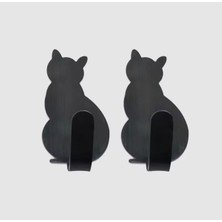 Normadia Çiftli Metal Yapışkanlı Kedi Askılık, Anahtarlık ve Banyo Kapısı Için 5x2,5cm