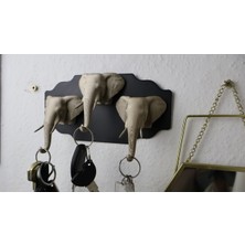 Normadia 3'lü Fil Anahtar Askılığı – Renkli ve Şık Dekoratif Takı Düzeni