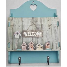 Normadia Şık Dekoratif Dikdörtgen Anahtar Askısı ve Anahtarlık Seti