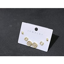 Vulwox Golden Geometri Minimal Işıltı Küpe