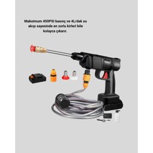 Epilons 48V Kablosuz Basınçlı Yıkama Makinesi Çift Bataryalı Köpük Tanklı Taşınabilir Oto Yıkama