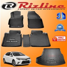 Özgürce 3D Paspas ve Bagaj Havuzu Seti Sedan 2013-2018 Siyah