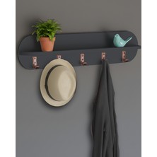 Normadia Şık ve Dayanıklı Çengel ile 80X20 cm Raflı Duvar Askısı