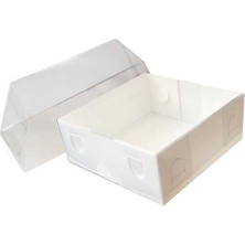 Hayaller Dükkanı Kutu Naturel Beyaz Kağıt ve Asetat 9X9X3 cm Pk:50
