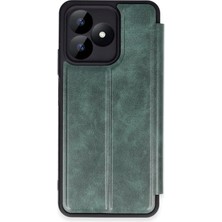 Storozde Newface Realme Note 50 4g Kılıf Flip Cover - Koyu Yeşil