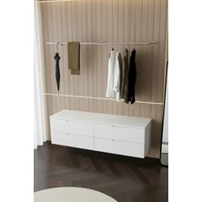 Normadia Metal Duvara Monte Elbise Askısı, 145X25 Cm, Şık ve Dayanıklı Tasarım