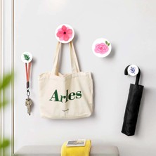 Normadia Dörtlü Yuvarlak Pembe Çiçekli Duvar Askısı, Şık ve Fonksiyonel Tasarım