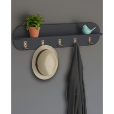 Normadia Şık 80X20 cm Çengel ile Duvar Raflı Vestiyer ve Portmanto Askısı