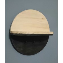 Normadia Şık Ahşap Duvar Portmanto Askılığı, Yuvarlak Çift Renk Vestiyer