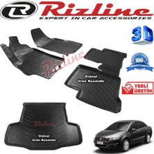 Özgürce Fiat Linea 3D Paspas ve Bagaj Havuzu Seti 2007-2018 Siyah