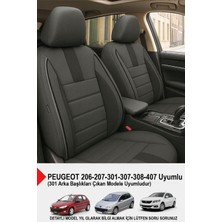 Özgürce Füme Oniks Oto Koltuk Kılıfı, Peugeot 206-207-208-306-307-407 Uyumlu