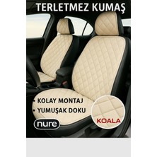 Özgürce Konforlu Oto Koltuk Minder Seti Krem Tam Koruma