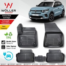 Özgürce 3D Havuzlu Paspas, Elektrikli Citroen E C3 2024 Uyumlu, Şık ve Koruyucu