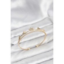 Kyops Yıldız Model Gold Renk Pirinç Kadın Bileklik - Lisinya