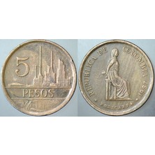 Banknoting Kolombiya 5 Peso 1987.