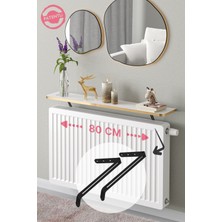 Normadia Montajsız Petek Üstü Uçan Raf 80X18 cm Beyaz Gold