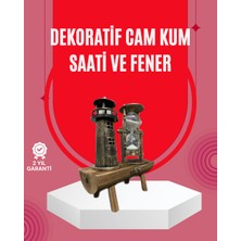 Kyops Ahşap Gövdeli Deniz Feneri Formlu Kum Saati – 15X20 cm Masa Dekoru - Lisinya