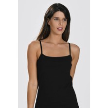 Giyim Ip Askılı Siyah Ribana Atlet