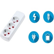 E-Woman Topraklı 3lü Priz 10 Metre - Lisinya