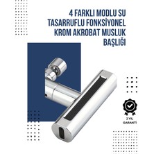 Kyops 4 Modlu Musluk Başlığı | Şelale, Yağmur, Sprey, Köpük Akışı | Yüksek Basınç Performansı | Modern Tasarım - Lisinya