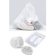 Tp 3lü Yıkama File Seti - Ayakkabı Filesi-Plastik Aparatlı Sütyen Yıkama- Çamaşır Yıkama Filesi - Lisinya