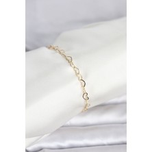 Kyops cm 14K Gold Renk Kalpli Zincir Model Kadın Bileklik - Lisinya
