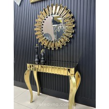 Normadia Şık Gold Dresuar ve Piyano Aynası Takımı, 4 Ayaklı, Modern Tasarım