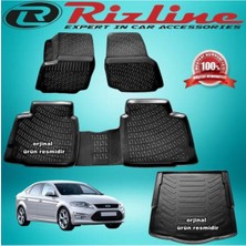 Özgürce Siyah 3D Paspas ve Bagaj Havuzu Seti, 2007-2014 Ford Mondeo Için
