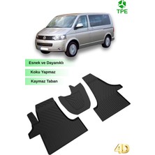 Özgürce Siyah Ön 3 Parça Paspas Seti, Vw T5 Transporter 2003-2015