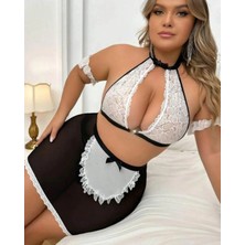 Giyim Büyük Beden Fantazi Seksi Halkalı Dantelli Babydol Gecelik