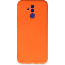 Storozde Newface Huawei Mate 20 Lite Kılıf Nano Içi Kadife Silikon - Turuncu