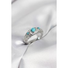 HERŞEYBURDAMODA Model Taşlı Gümüş Renk Kadın Yüzük